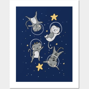 The Space Adventures Of Adorable Kitty Cats Posters and Art